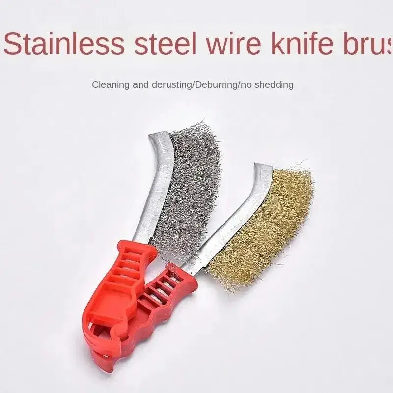 Copper Plated Stainless Steel Wire Brush for Grill Rust Removal, Long Handle