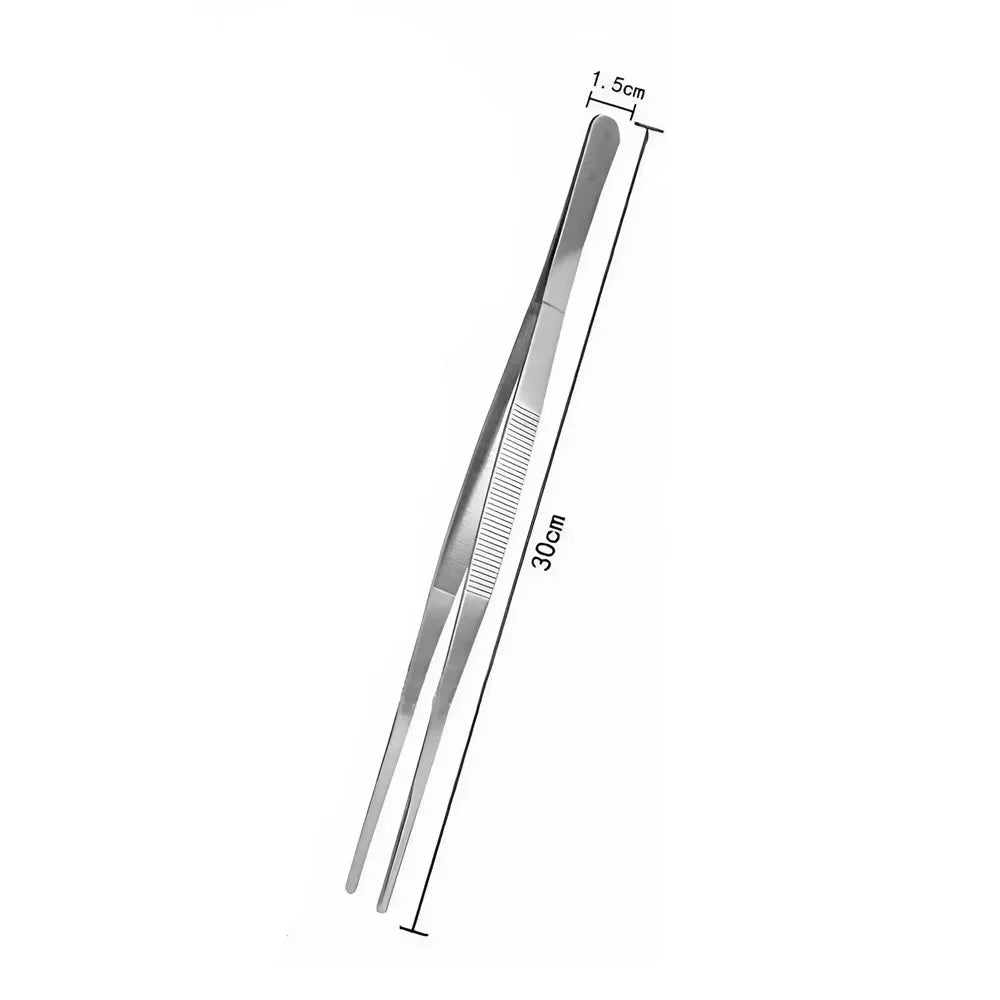 304 Stainless Steel Non-Slip BBQ Tongs Long Handle Kitchen Cooking Tools