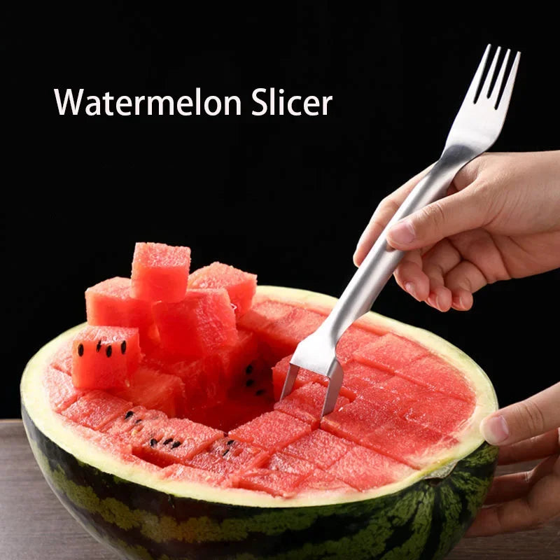 Stainless Steel Watermelon Fork Slicer Cutter Scoop Kitchenware