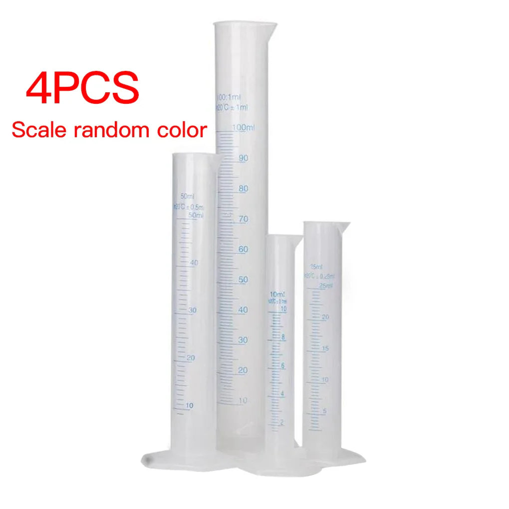 4PCS Measuring Cups Laboratory Gauge Tools Transparent Sturdy Cylinder