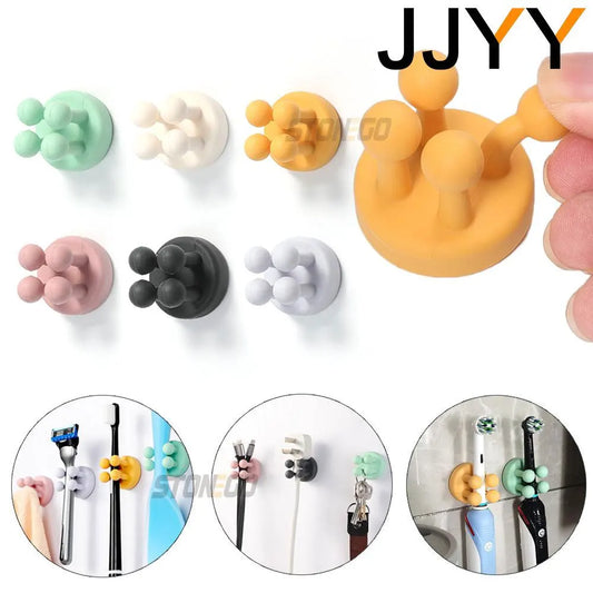 Silicone Razor Holder Self Adhesive Hook Bathroom Organizer Kitchen Storage Rack