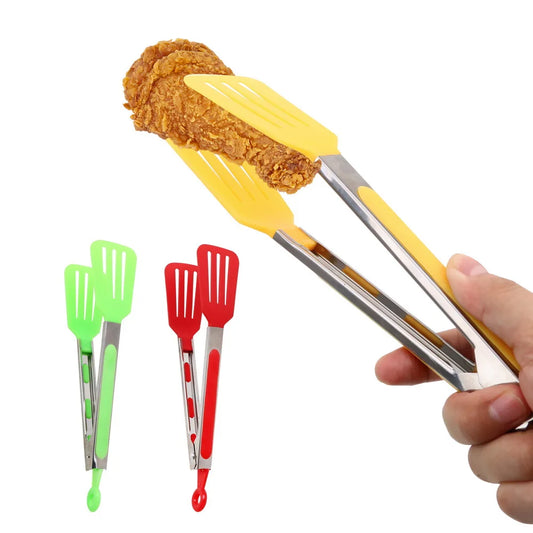 Non-Stick Stainless Steel Kitchen Tongs Utensil for Pizza, Bread, Steak, Salad, BBQ