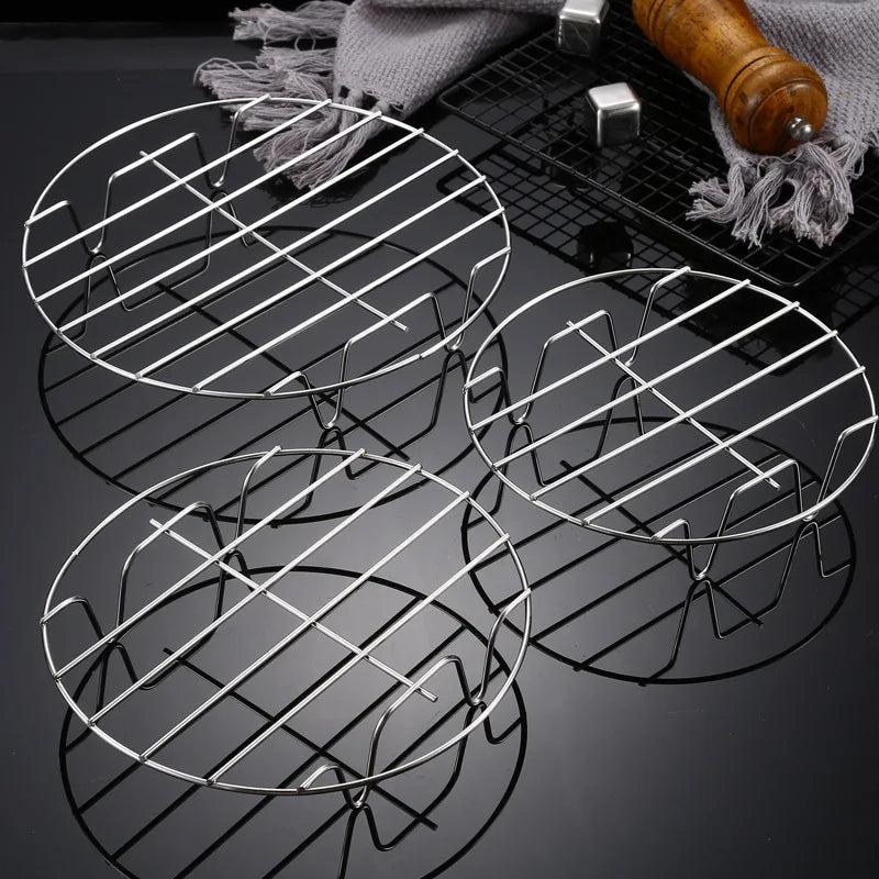 Stainless Steel Steamer Rack Pot Tray Dumplings Eggs Grill Stand Kitchen Utensils