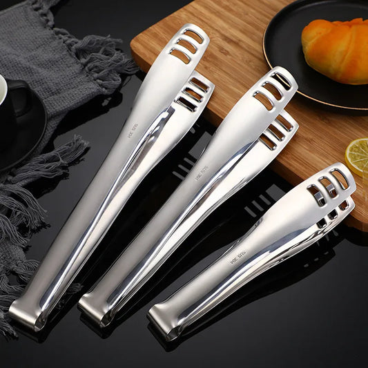 Stainless Steel BBQ Tongs Grilling Kitchen Accessories