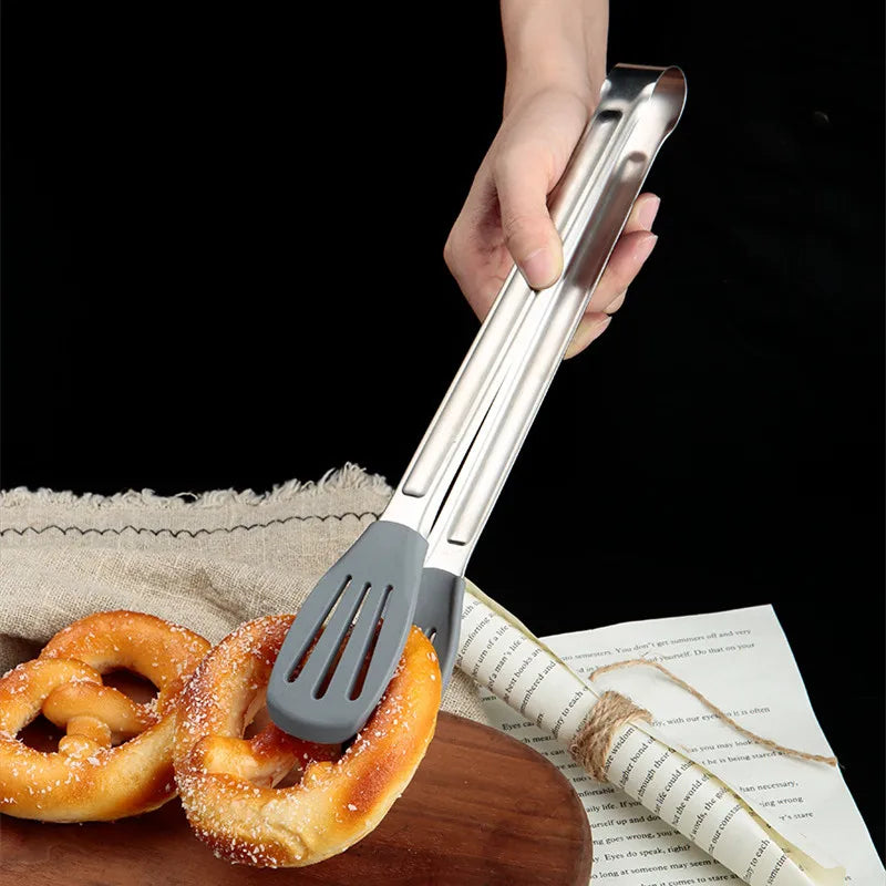 304 Stainless Steel Bread Tongs Non-slip Handle Clamp