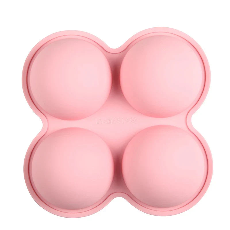 4-Hole Semi-Circular Silicone Mold for Chocolate, Fondant, Cake Decorating