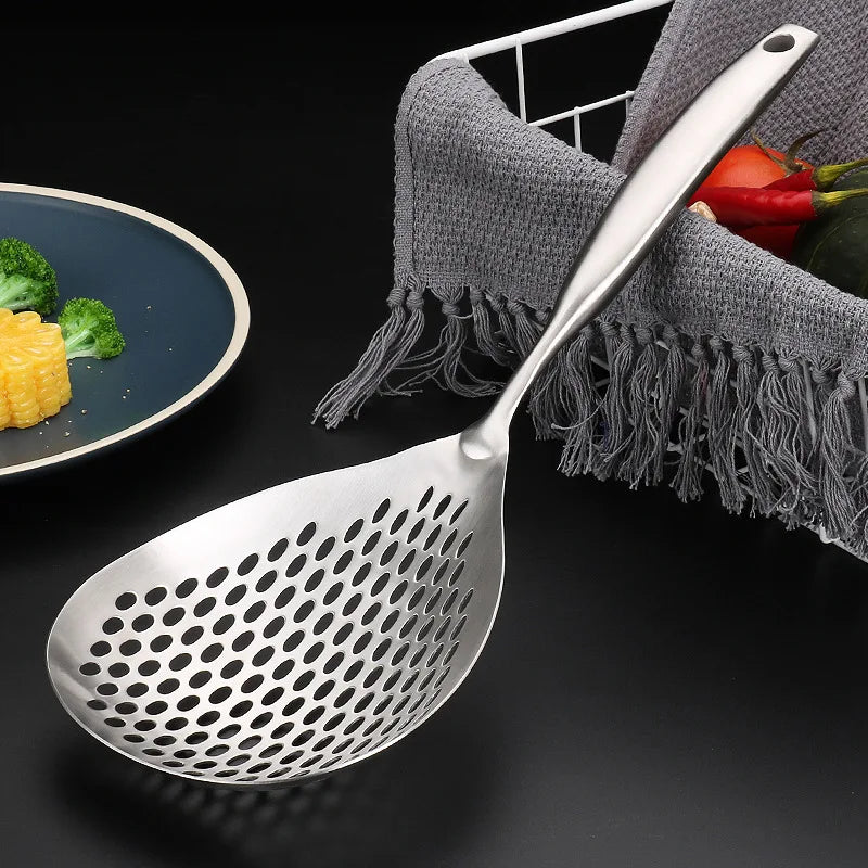 Stainless Steel Colander Skimmer Mesh Sieve Oil Strainer Noodle Drainer Utensil