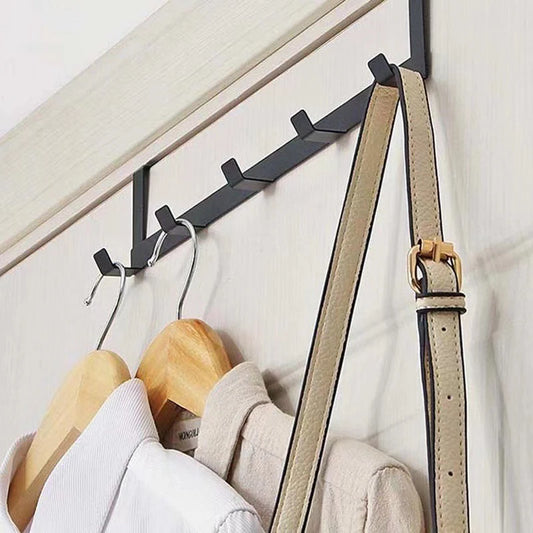 Over Door Metal Hook Rack for Clothes, Hats, Coats - Bathroom, Bedroom Storage