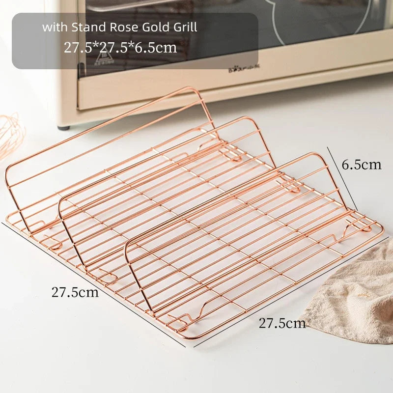 Rose Gold Stainless Steel Baking Rack Cooling Shelf