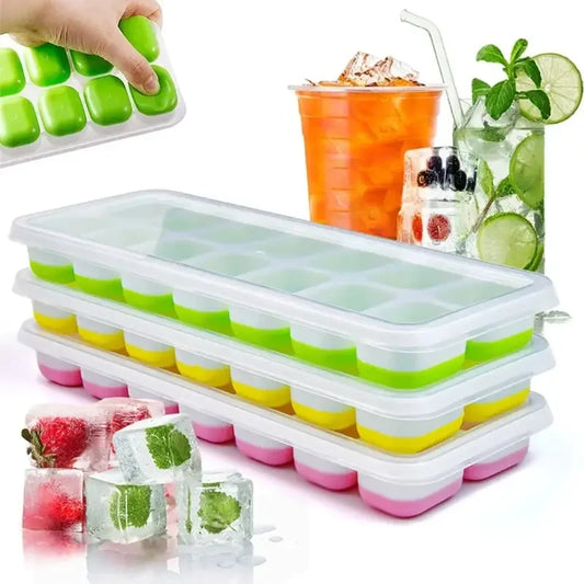 14-Grid Silicone Ice Cube Tray, Non-Toxic & Durable for Bar & Drinks