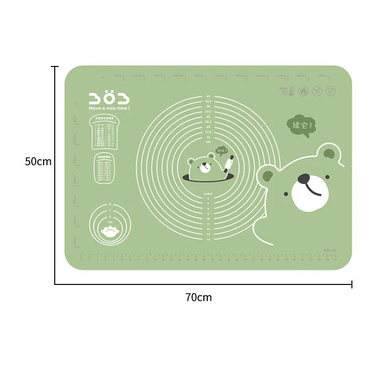 Silicone Baking Mat Non-stick Kneading Pad with Scale and Rolling Pin