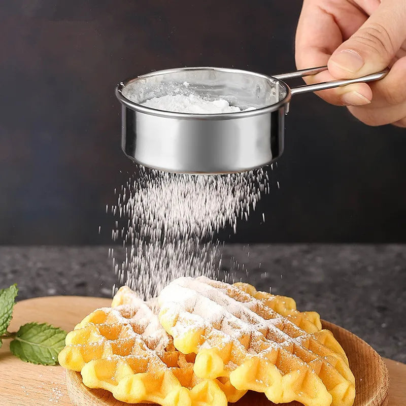 304 Stainless Steel Mini Flour Sieve Fine Mesh Strainer Sifter Baking Tool