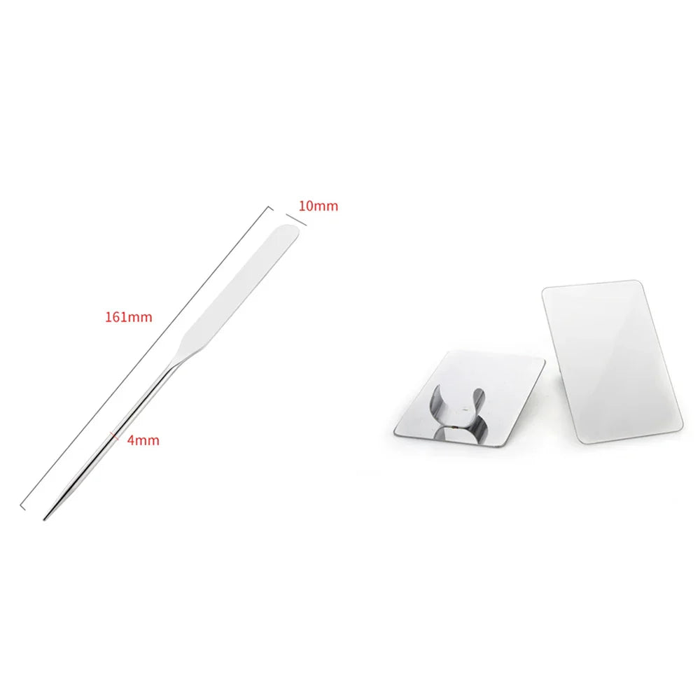 Stainless Steel Makeup Mixing Palette and Spatula Set