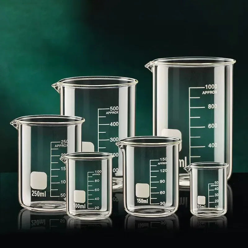 Borosilicate Glass Measuring Cup Clear Scale Beaker 50-1000ml