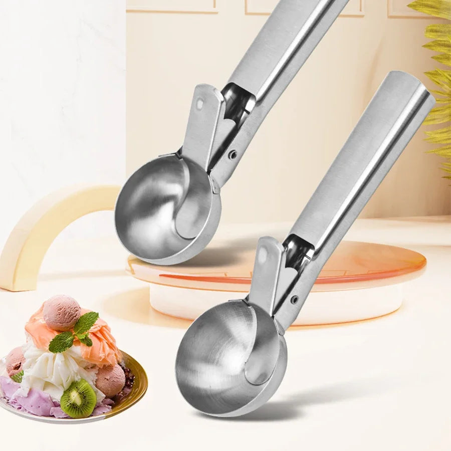 Stainless Steel Ice Cream & Fruit Scoop, Multifunctional Kitchen Tool