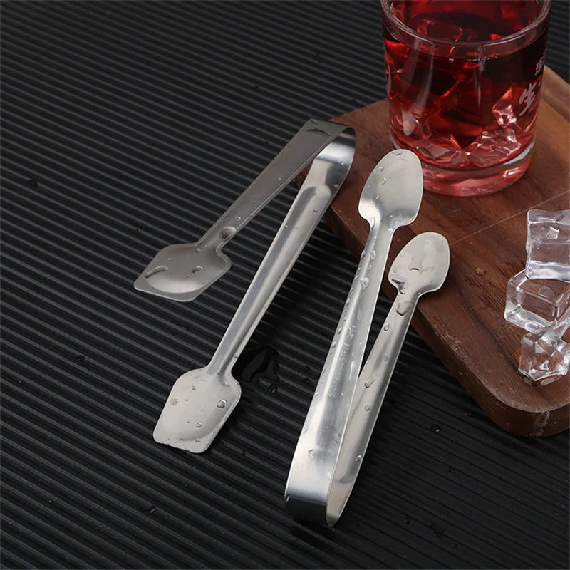 Stainless Steel Mini Food Tongs - Ice, Bread, Sugar, Dessert Clamp