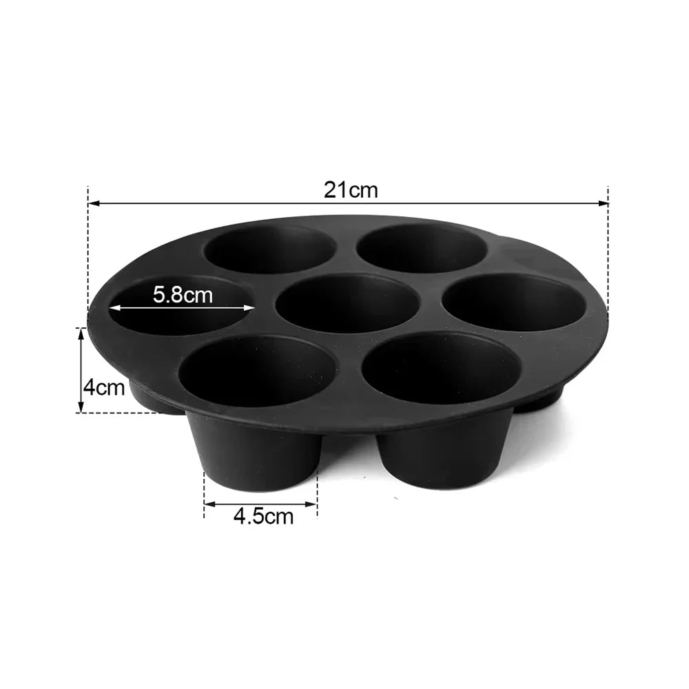 7 Inch Silicone Muffin Pan for 3.5-5.8L Air Fryer Non-Stick Cupcake Mold