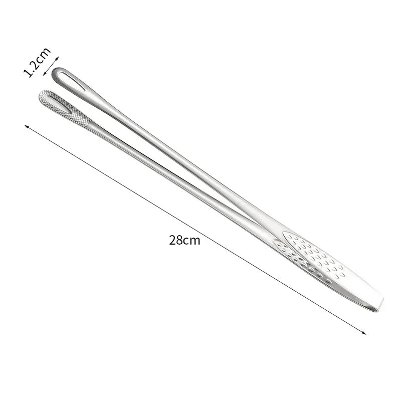 Stainless Steel BBQ Grill Tongs Cooking Tweezers Kitchen Utensils