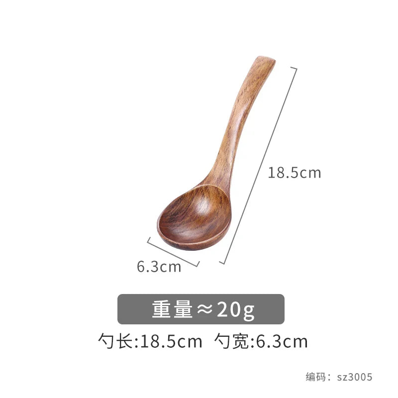 Wooden Ramen Spoon Long Handle Non-stick Cooking Utensil