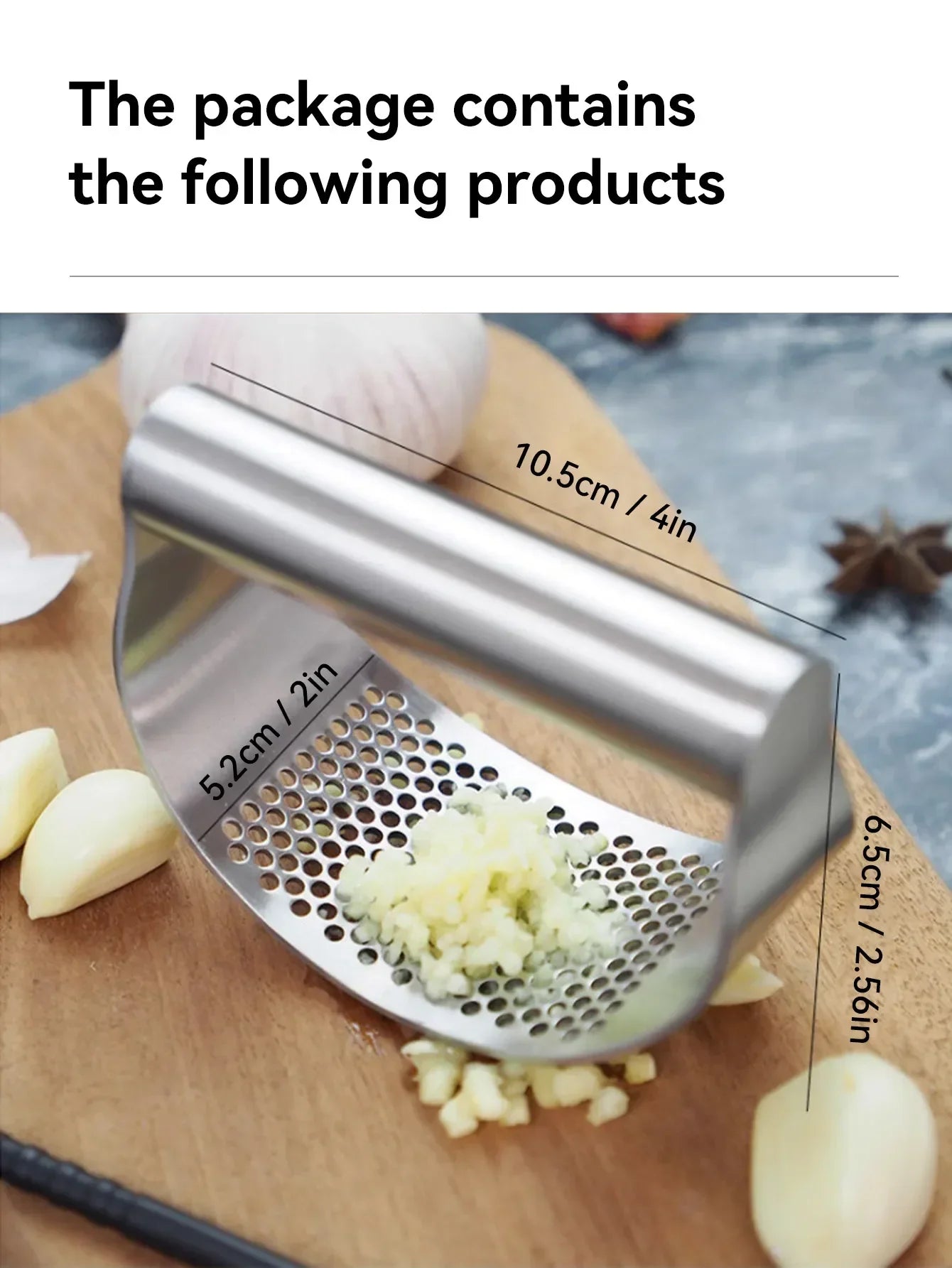 Stainless Steel Garlic Press Crusher for Fruits & Vegetables