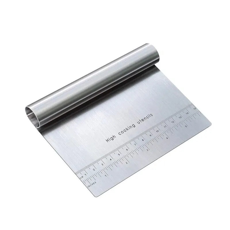 Stainless Steel Pastry Scraper Pizza Cutter with Measuring Scale