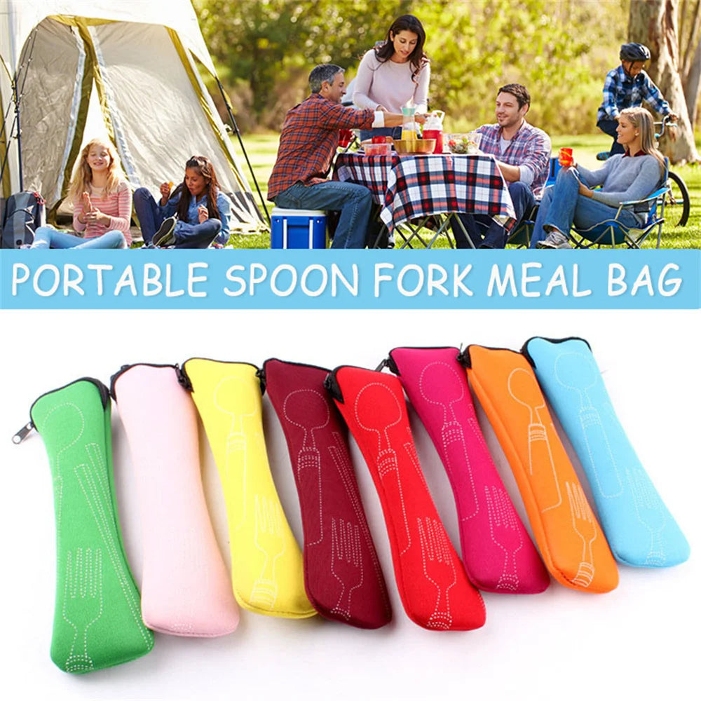 Portable Tableware Storage Bag Cutlery Holder for Travel Camping Utensils