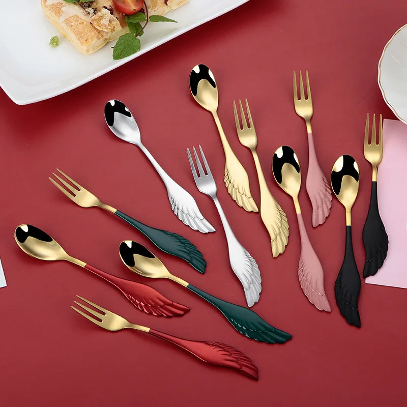 2Pcs 304 Stainless Steel Fruit Dessert Forks