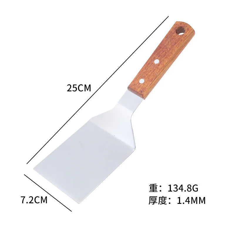 Stainless Steel Wooden Handle Cooking Spatula Frying Shovel Kitchen Tool