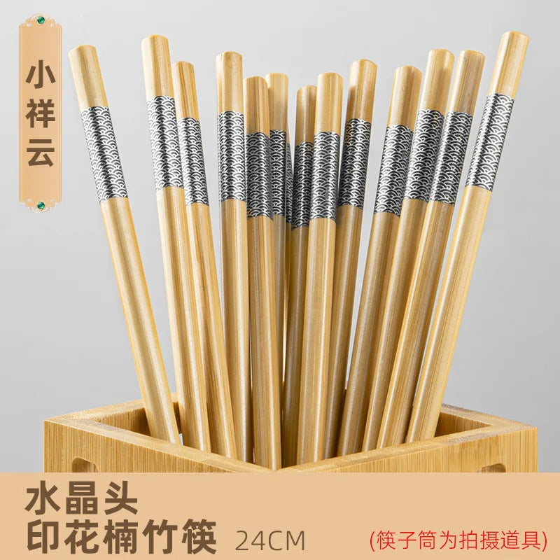 High-Grade Bamboo Wood Chopsticks Set Carbonized Process