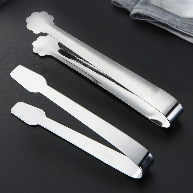 Stainless Steel Food Tongs Ice Cube Bread Clip Kitchen Utensils