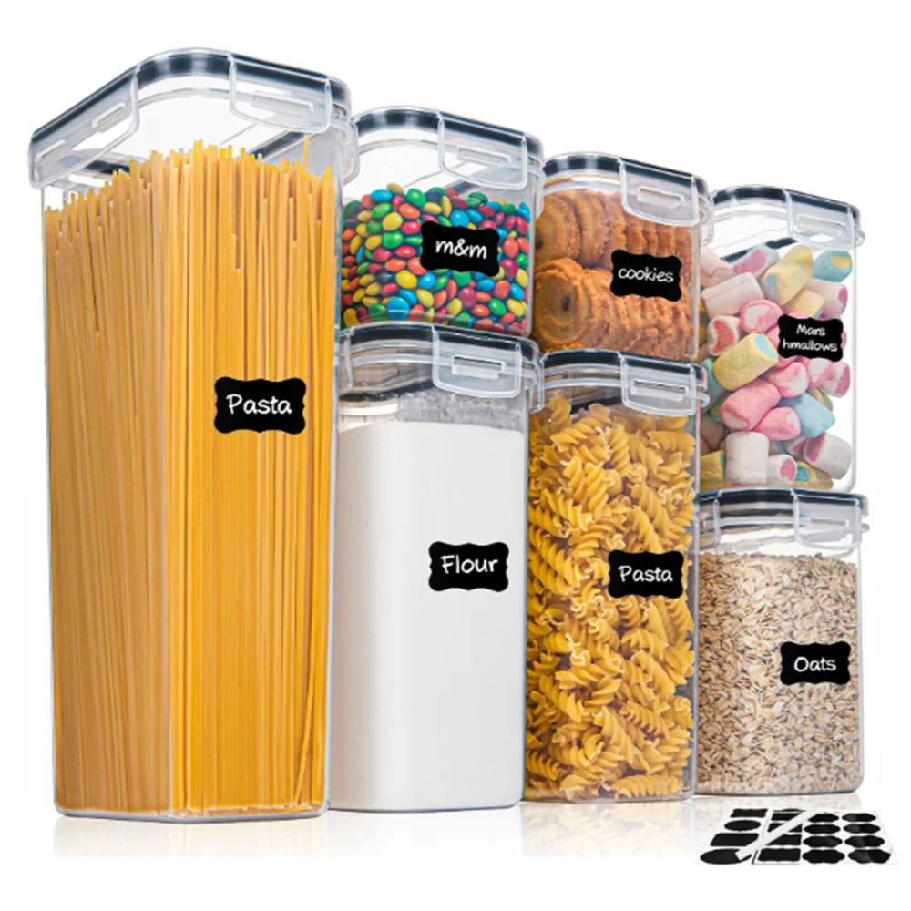 Kitchen 7pcs BPA-Free Airtight Food Storage Containers with Labels and Pen