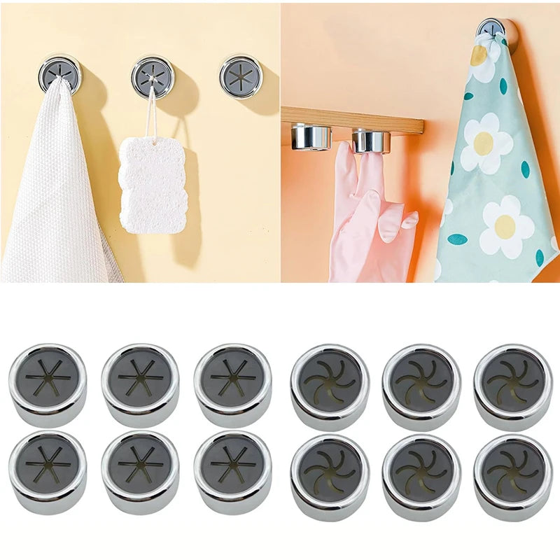 Spiral Traceless Self-Adhesive Kitchen Towel Hooks