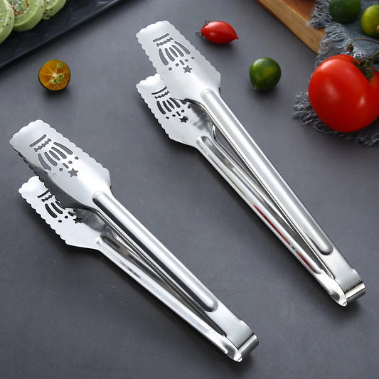 Non-slip Stainless Steel Kitchen Tongs Barbecue Steak Bread Clips