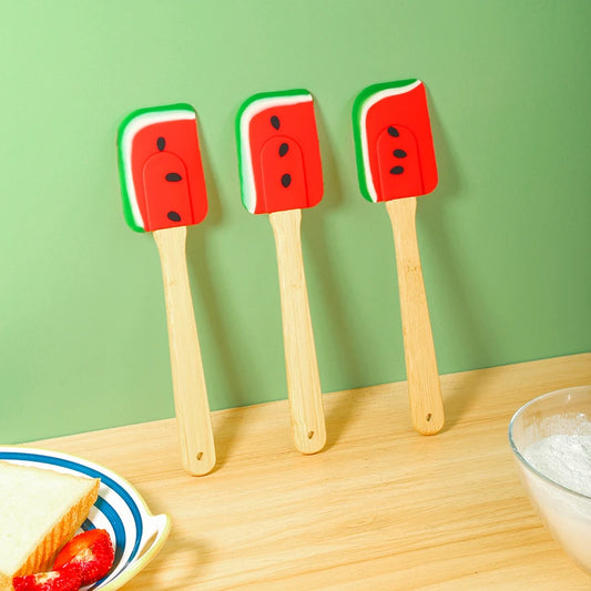 Watermelon Silicone Spatula Wooden Handle Cake Mixer Scraper