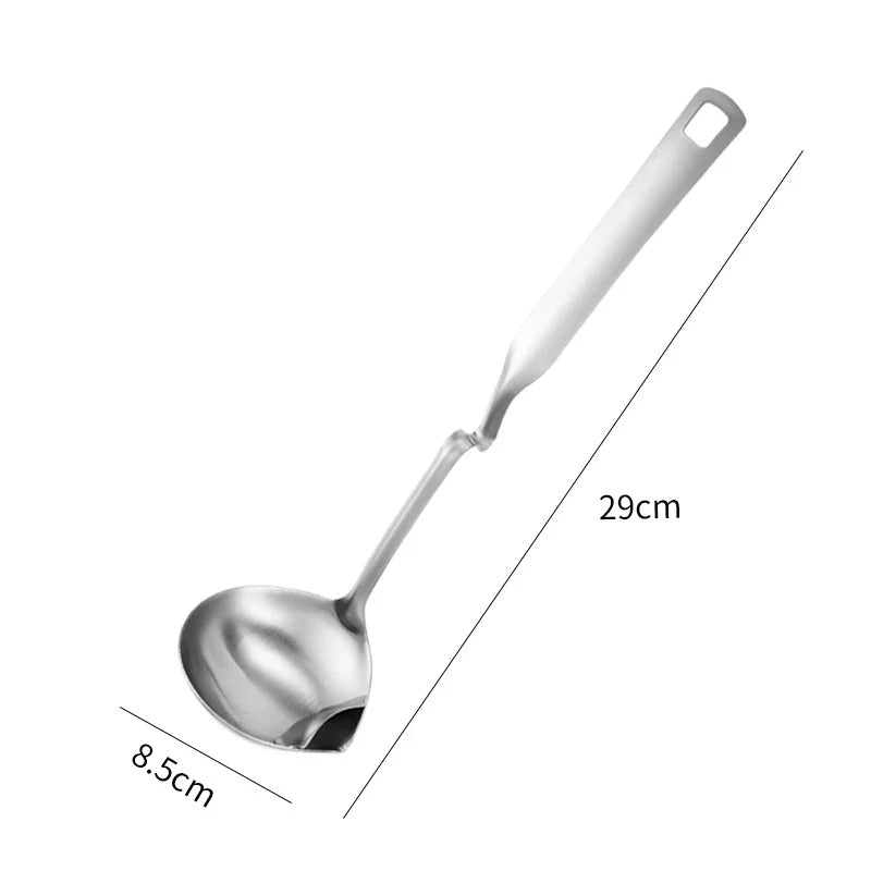 Stainless Steel Oil Filter Spoon Long Handle Strainer Ladle Cooking Tool