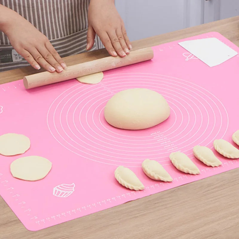 Silicone Non-stick Baking Mat with Scale - Anti-slip Kneading Pad for Dough, Pastry, Bread, Cake, Dumplings