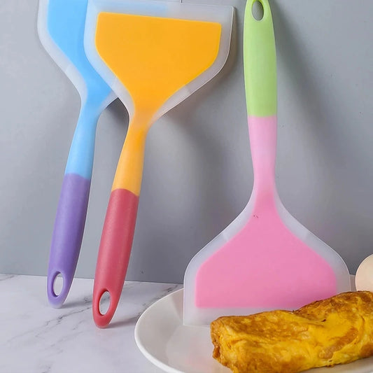 Silicone Heat-Resistant Non-Stick Spatula with Dual Color Transparent Handle