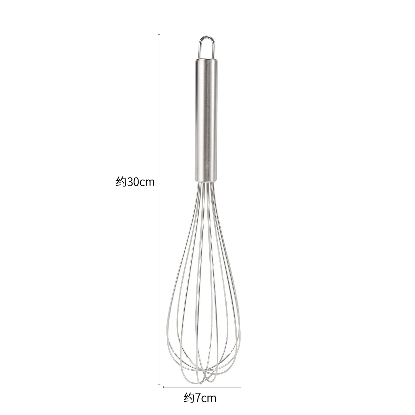 Stainless Steel Manual Egg Beater - 6 Wire Whisks for Baking & Mixing (8-10-12 Inch)