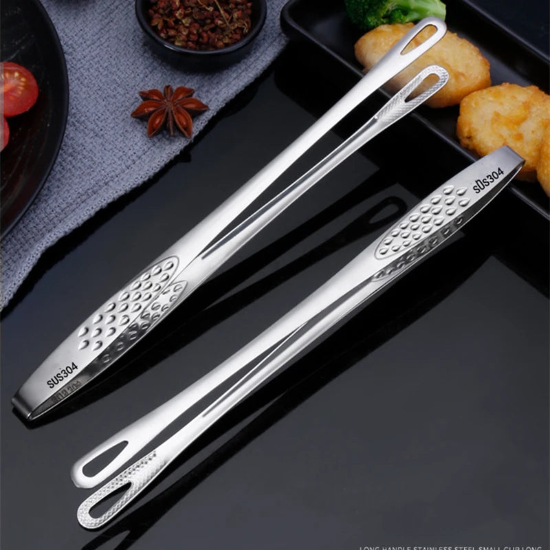 Stainless Steel BBQ Tongs Food Clips Cooking Tweezers Kitchen Accessories