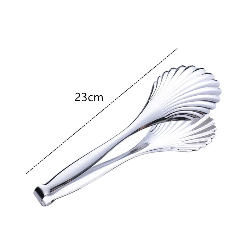 Stainless Steel BBQ Tongs Steak Bread Clamp Cooking Utensils