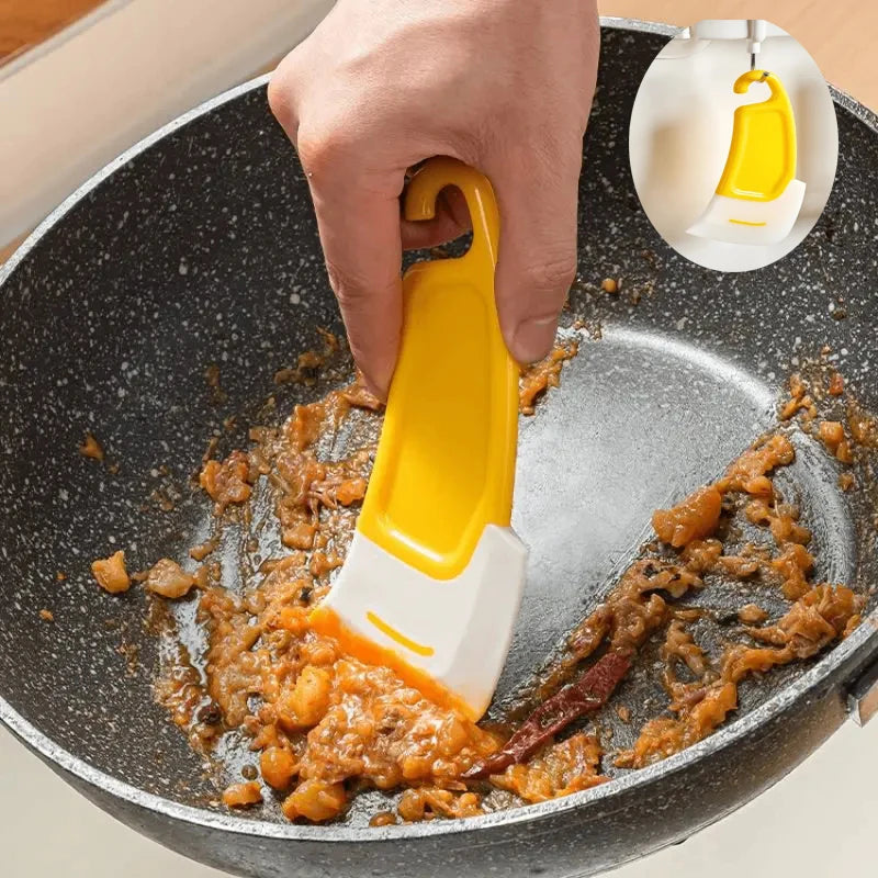 Silicone Pan Scraper Spatula Non-Stick Cookware Cleaning Tool