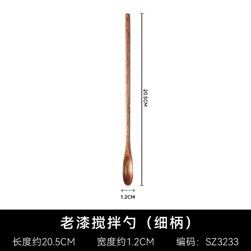 Wooden Coffee Stirring Spoon - Long Handle, Natural Material, Kitchen Accessories