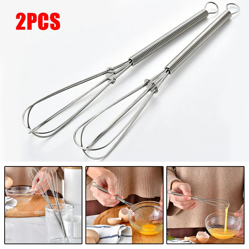 Mini Stainless Steel Whisk Set - Egg Beater, Mixer, Baking Utensil