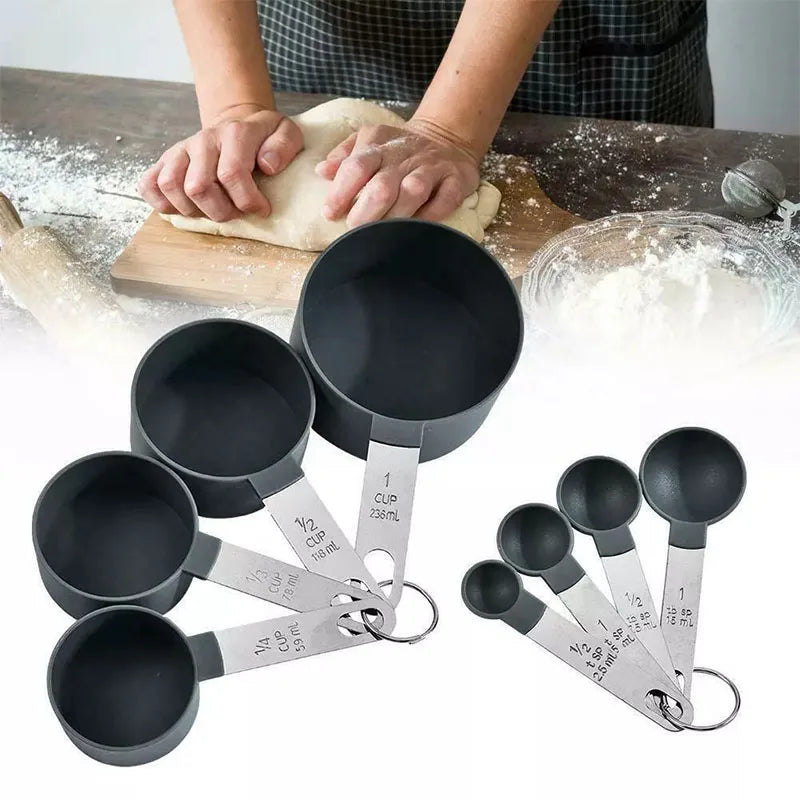 8PCS Stainless Steel Measuring Cup and Spoon Set for Baking and Cooking