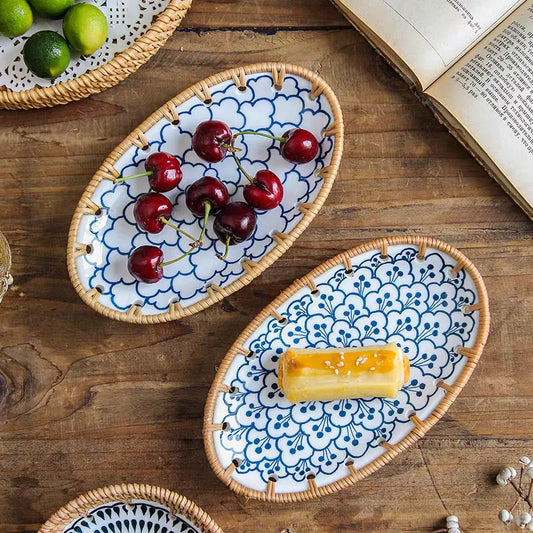 Ceramic Dinner Plate Snack Fruit Cake Storage Props