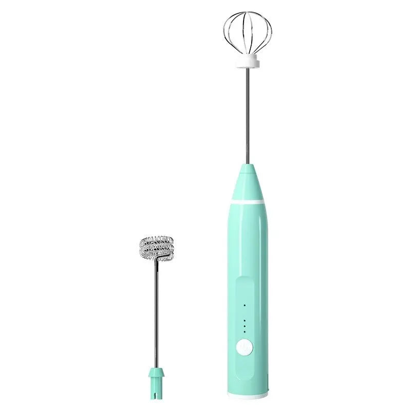 USB Rechargeable Milk Frother Handheld Coffee Mixer Egg Beater