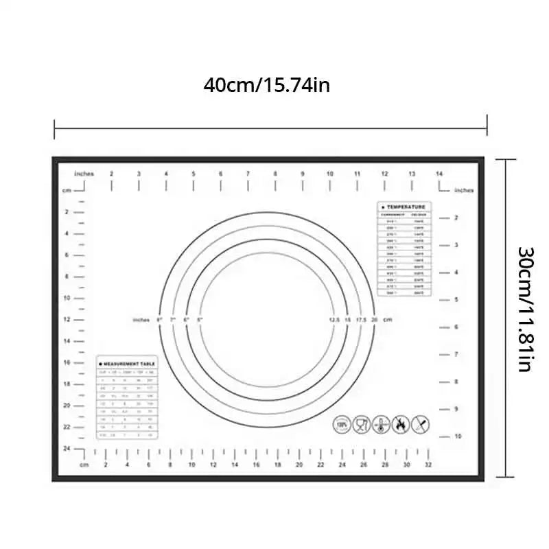 30x40cm Red/Black Silicone Pastry Mat for Pasta Making