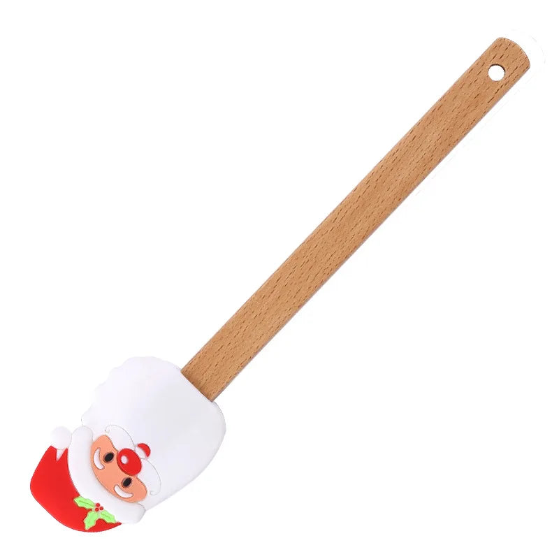 Christmas Tree Silicone Spatula Santa Snowman Butter Scraper Kitchen Gadget