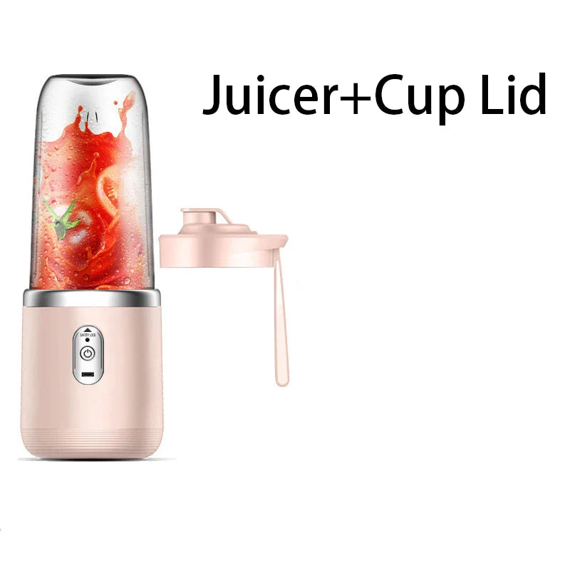 Portable Electric Juice Extractor - Blue/Pink, Multi-Function Blender Cup