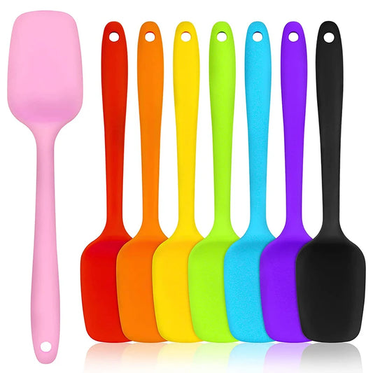 LMETJMA 28cm Heat Resistant Silicone Spatula Non-Stick Flexible Scraper Baking Tool